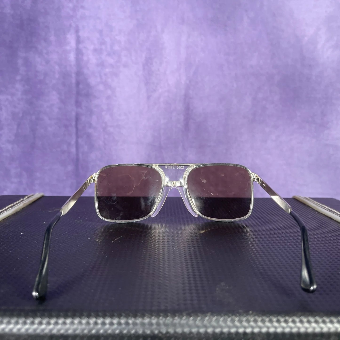 Vintage 1960s/70s Steel Safety Sunglasses Mod Rock Roll Retro Silver Brown Lense
