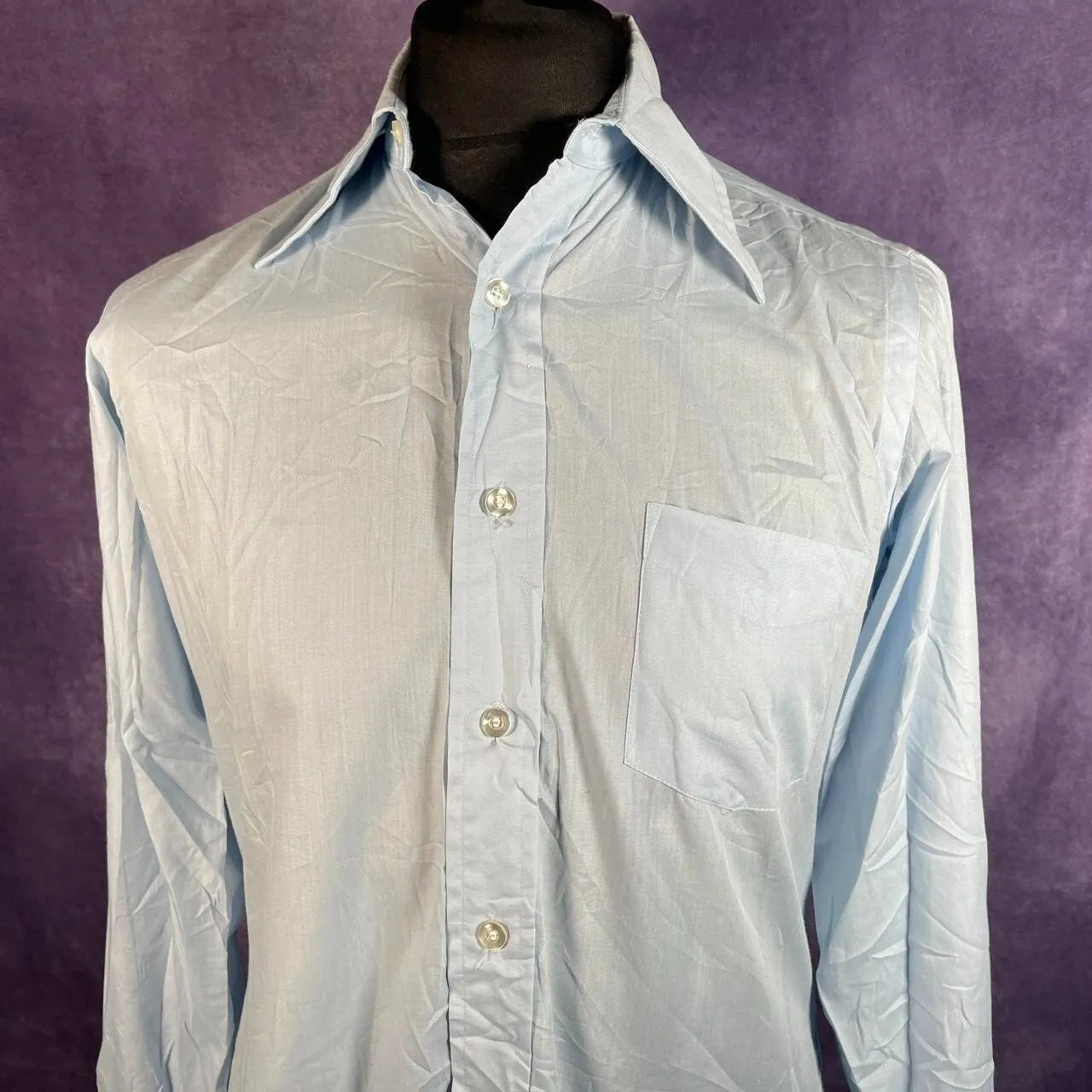 Vintage ''Excello'' Light Blue Dagger Collar Large
