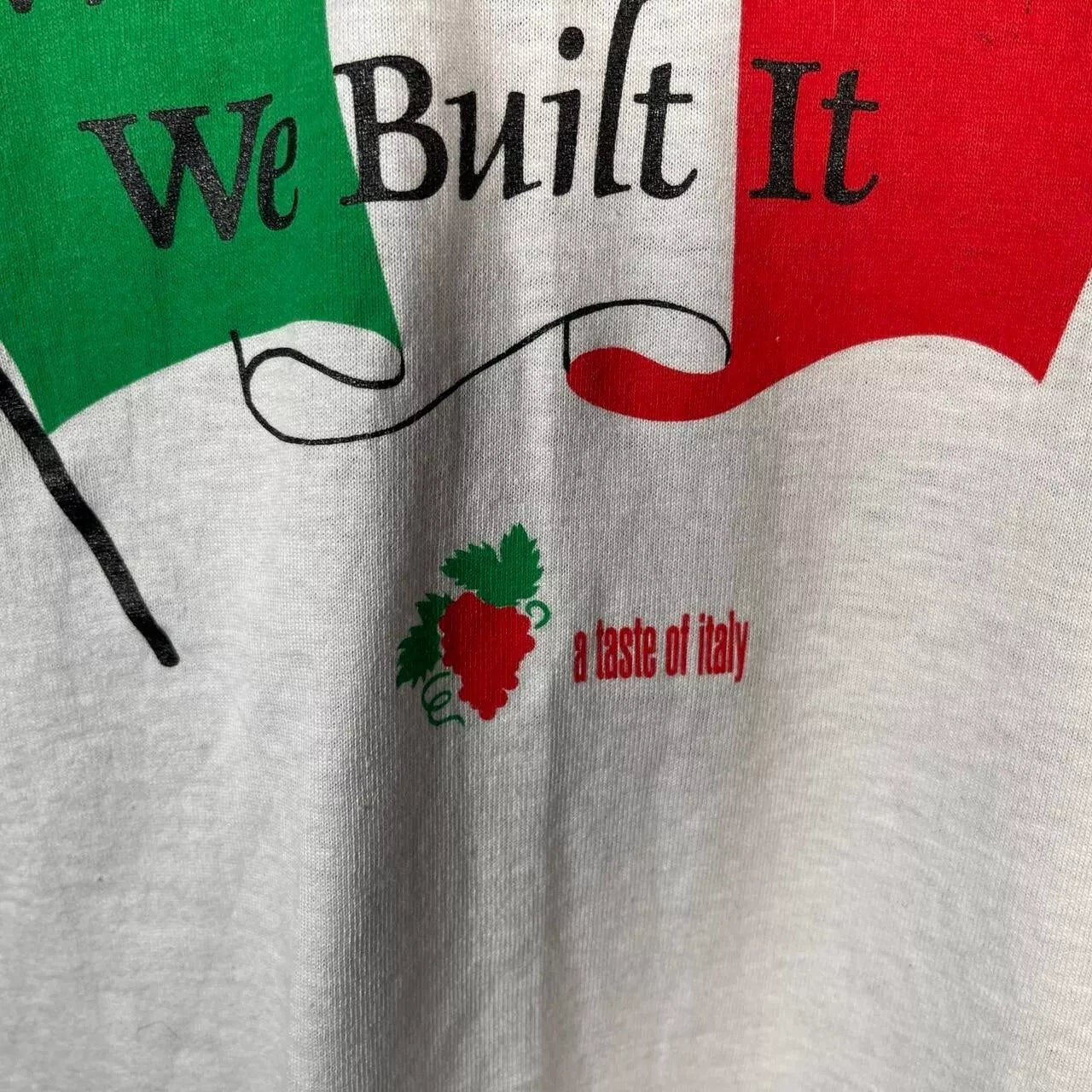 Vintage 1992 America Italy T-Shirt White Single Stitch Screen Stars Best XL