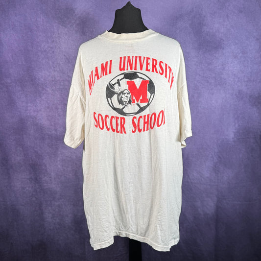 Vintage Mens Single Stitch Miami University Soccer School Kelme Large 90s