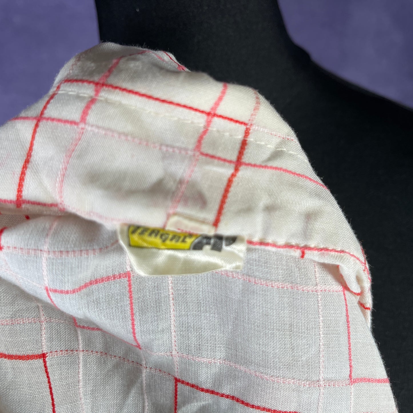 Vintage 1970s Teagal Ladies White Red Pink 70s Patterned Shirt Large