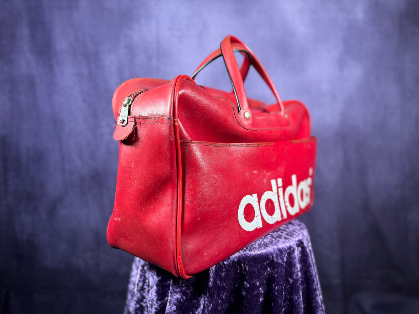 Vintage Red Adidas Bowling Bag Messenger Peter Black 1970s