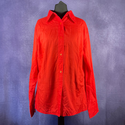 Vintage 1970s Womens Ladies Red Dagger Collar Shirt The tag size says 48