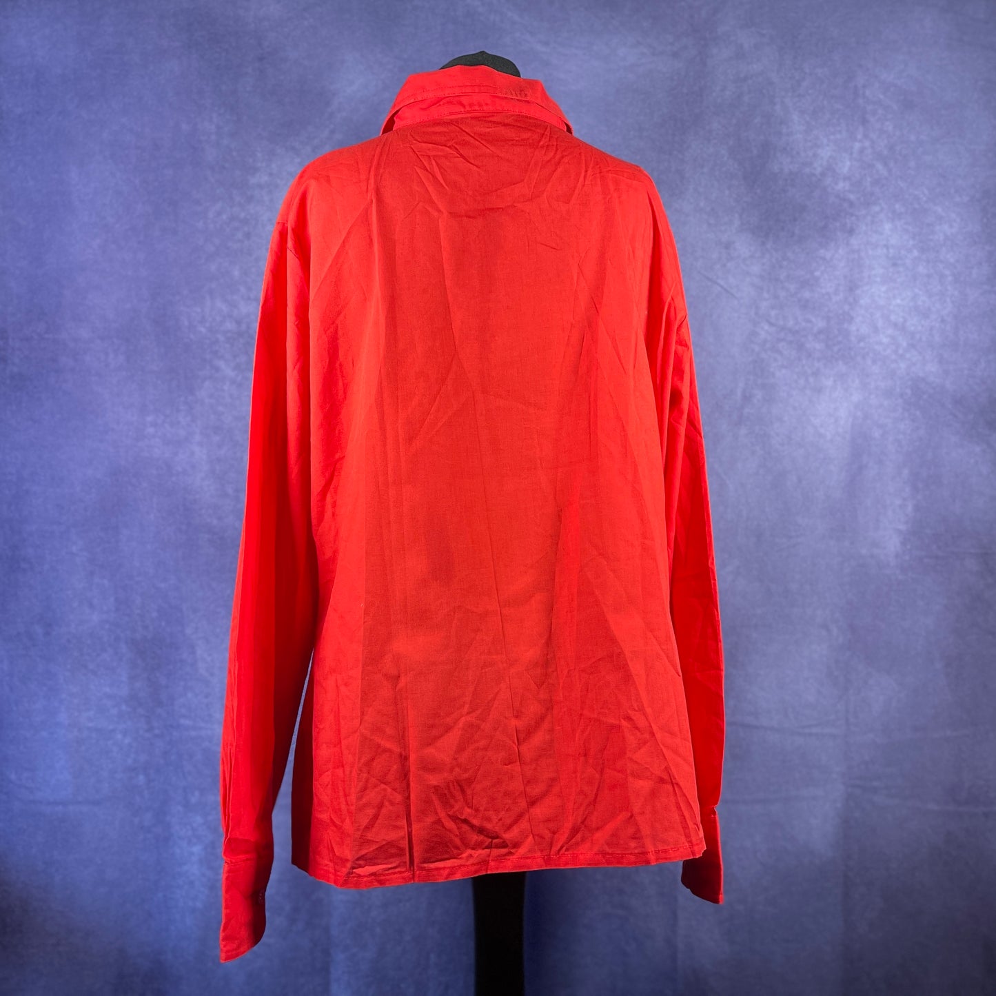 Vintage 1970s Womens Ladies Red Dagger Collar Shirt The tag size says 48