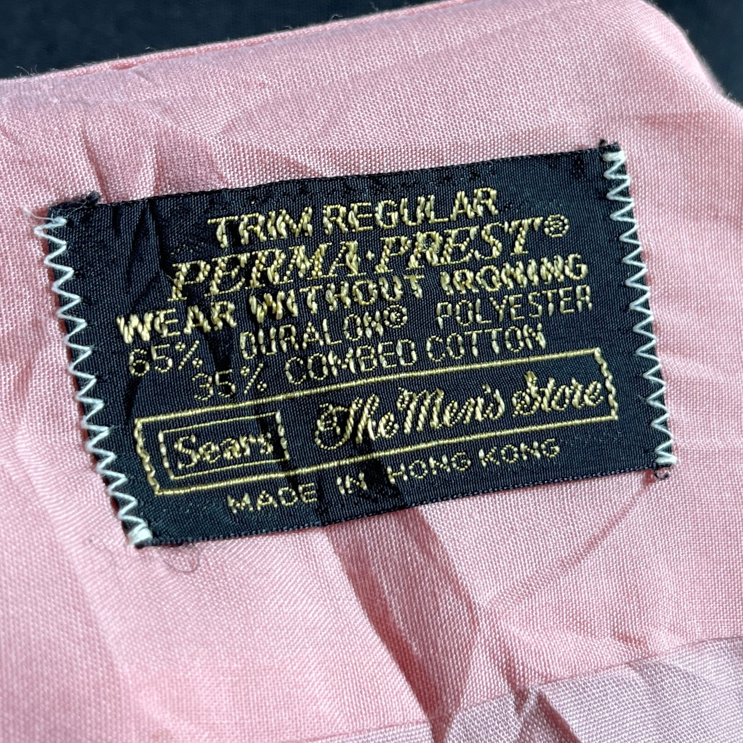 Vintage 1970s Mens Pink Dagger Collar Sears The Mens Stores Shirt XXL