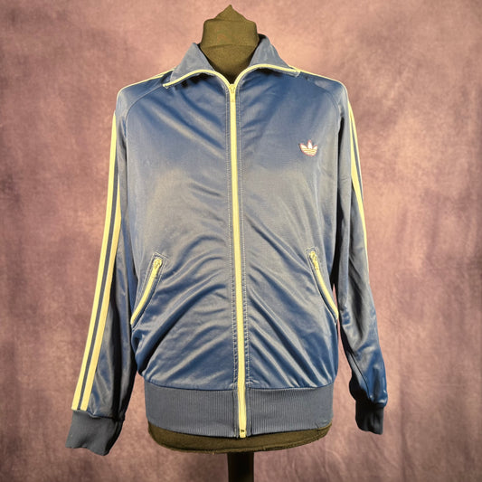 Vintage 1970s 1980s Adidas Casual Sports Firebird Tracksuit Top Navy