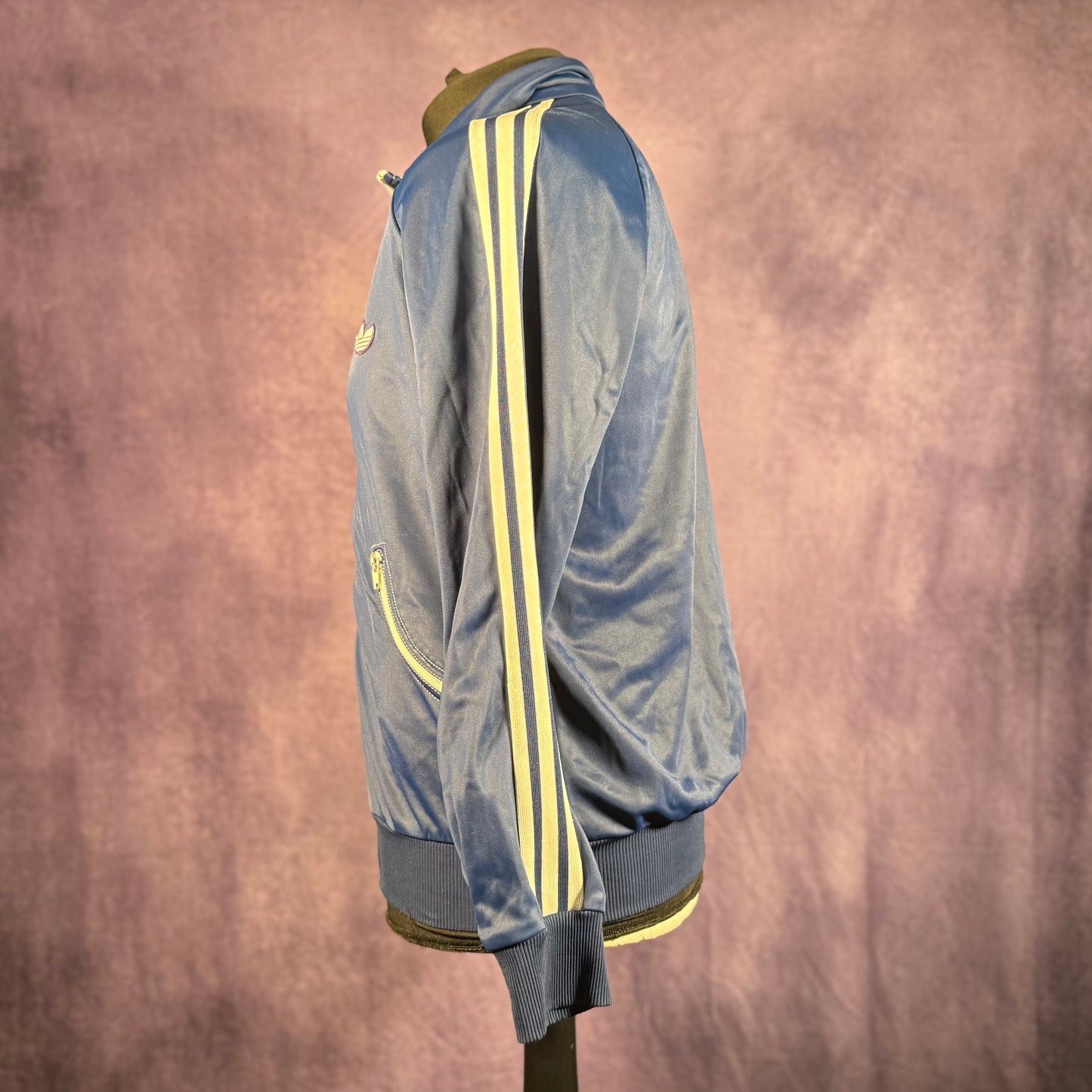 Vintage 1970s 1980s Adidas Casual Sports Firebird Tracksuit Top Navy