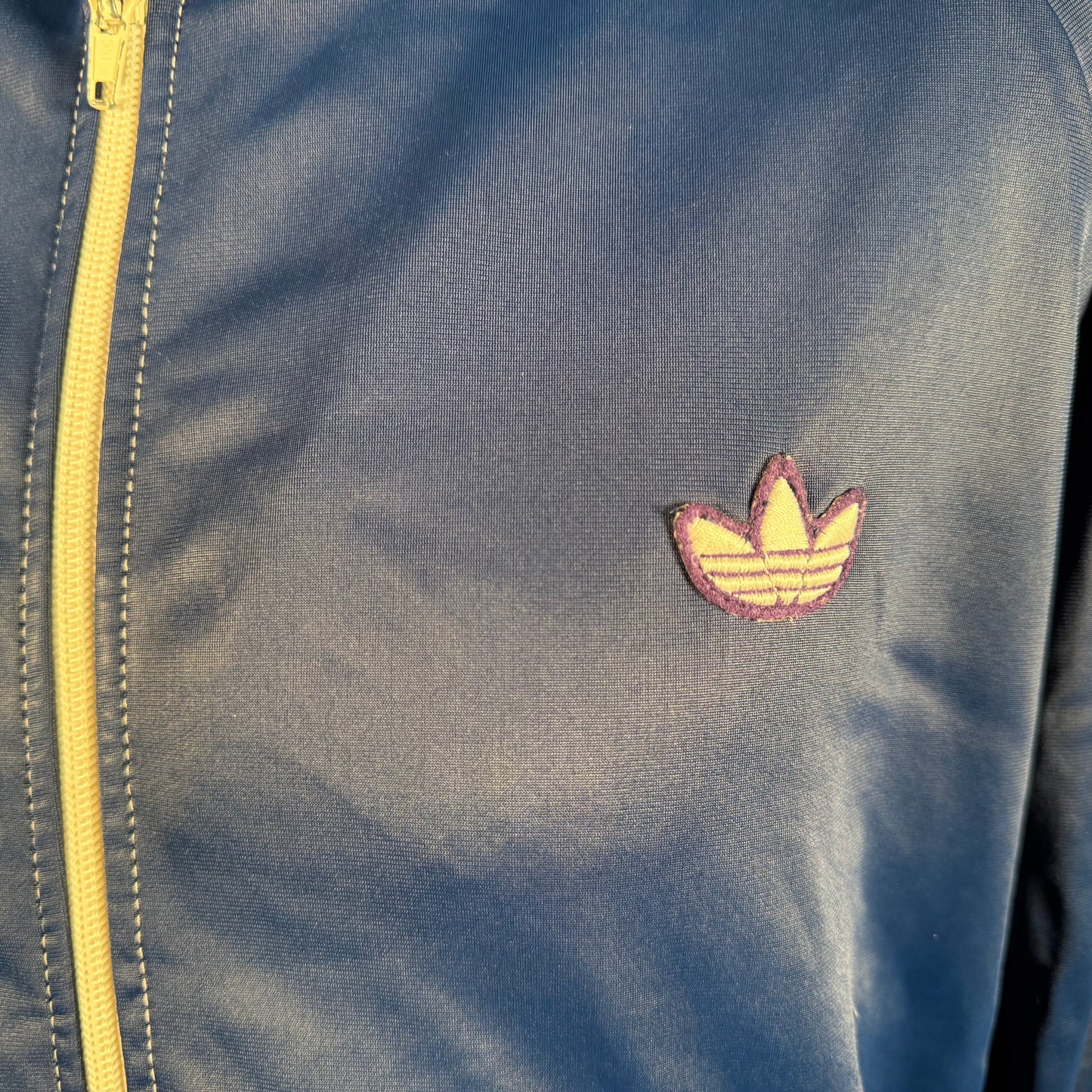 Vintage 1970s 1980s Adidas Casual Sports Firebird Tracksuit Top Navy