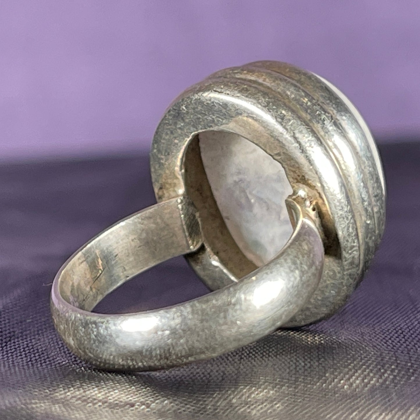 Vintage Sterling Silver 925 Moonstone Ring Size O / 7