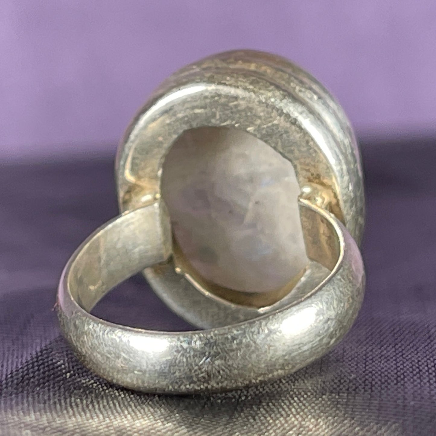 Vintage Sterling Silver 925 Moonstone Ring Size O / 7