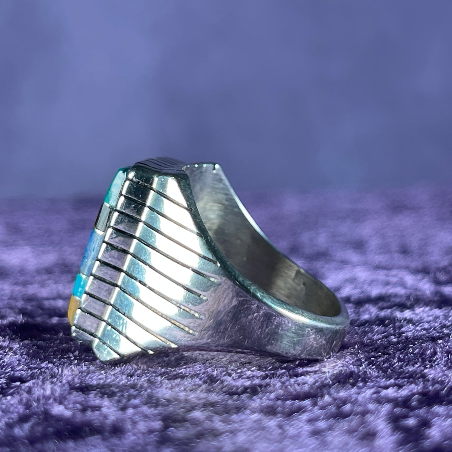 Native American Navajo Sterling Silver Ring 925 Ray Jack Multistone Size Y / 12