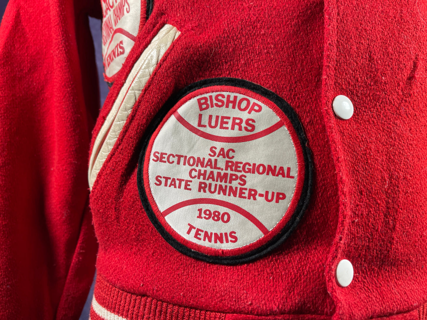 Vintage 1970s Varsity Jacket Letterman Red Mens Size XS&nbsp;