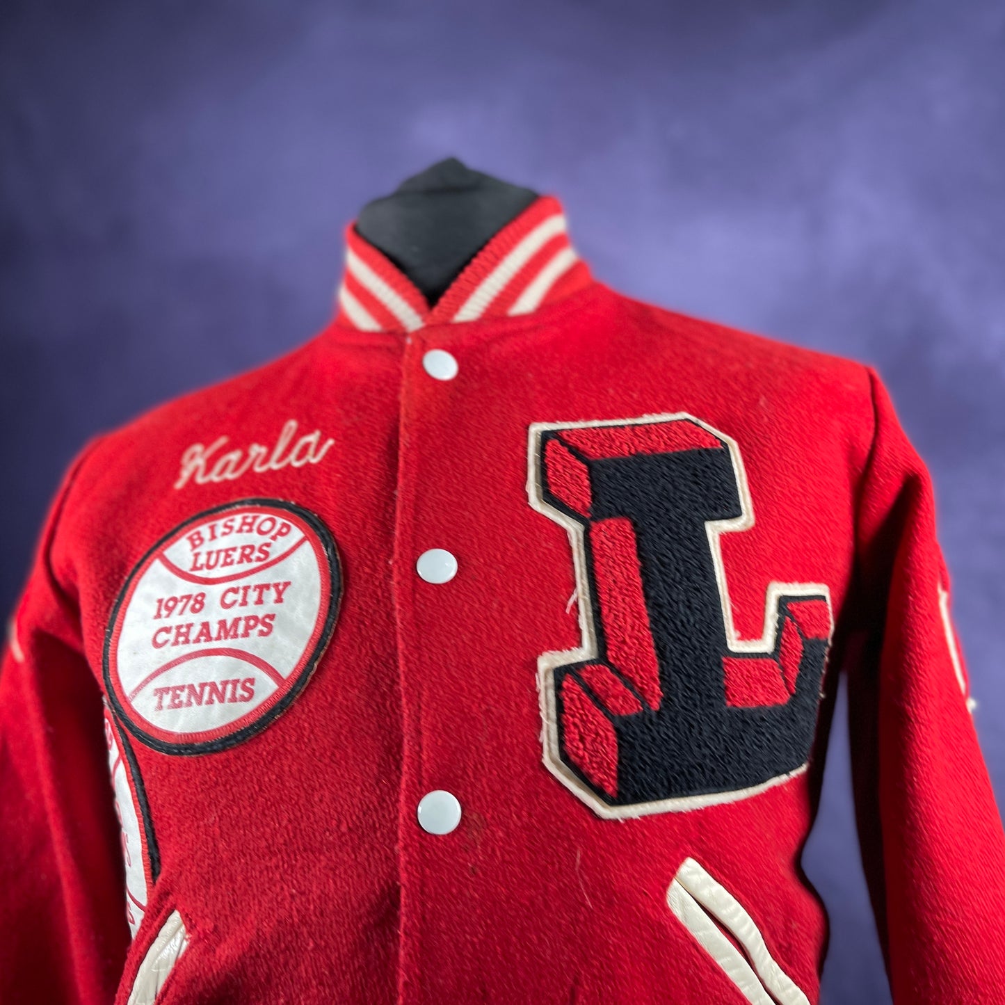 Vintage 1970s Varsity Jacket Letterman Red Mens Size XS&nbsp;