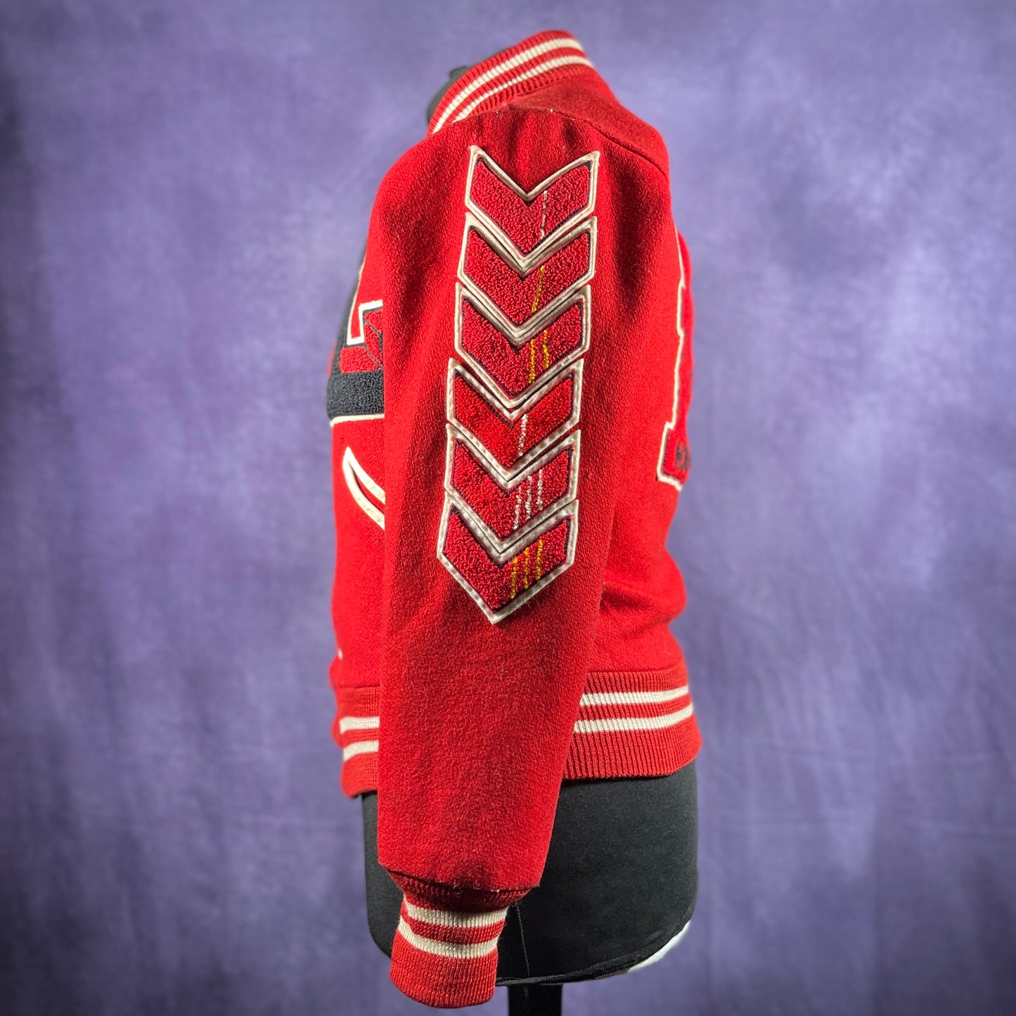 Vintage 1970s Varsity Jacket Letterman Red Mens Size XS&nbsp;