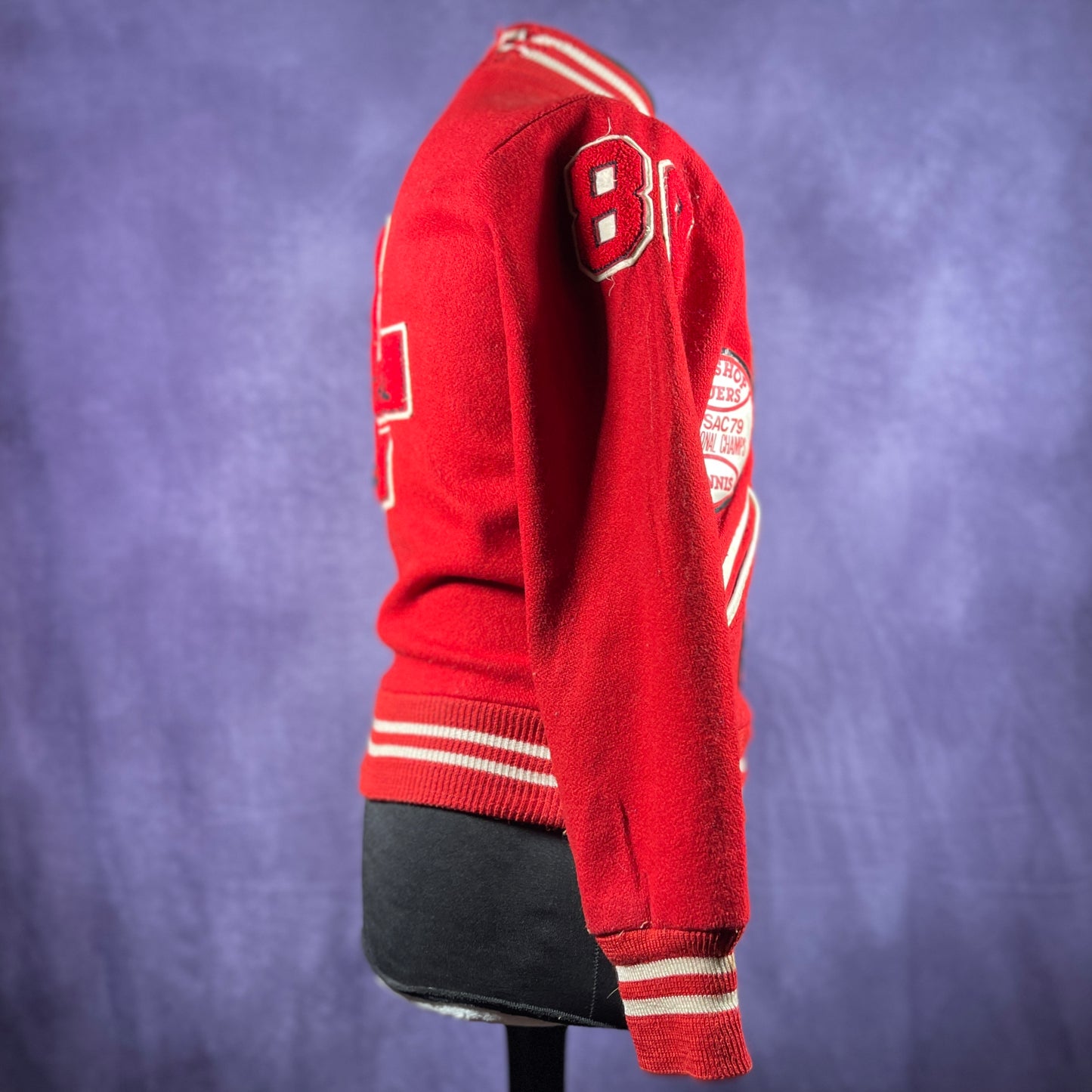 Vintage 1970s Varsity Jacket Letterman Red Mens Size XS&nbsp;