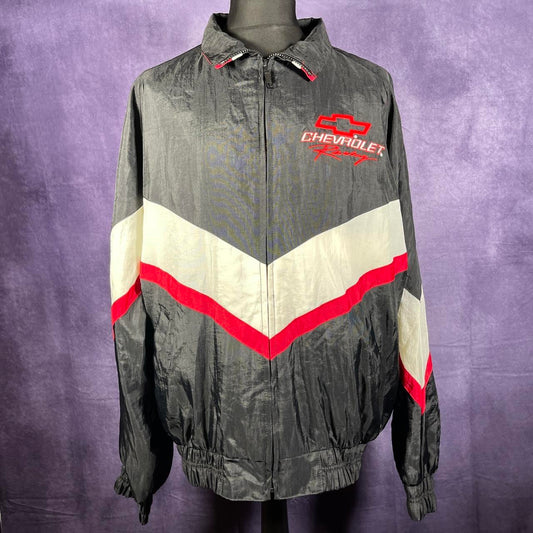 Mens Vintage XL Black Red White 80's 90's Chevrolet Racing Nas Car Jacket