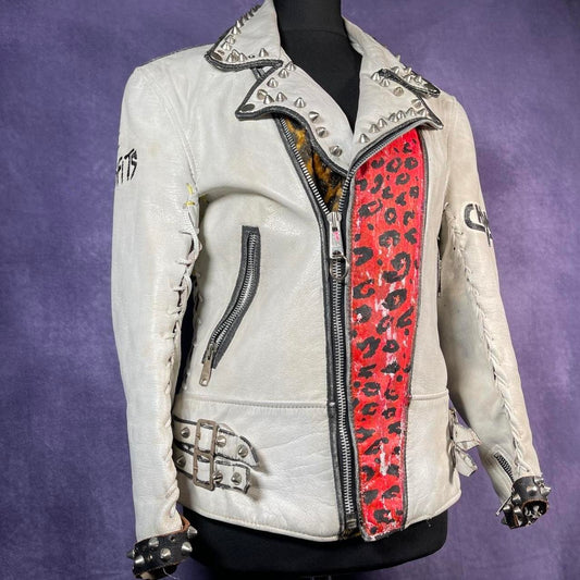 Vintage 80's Custom Punk Leather Jacket 80's Punk Bands Rock N Roll