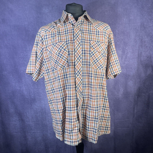 Vintage Plaid Wrangler Short Sleeve Shirt