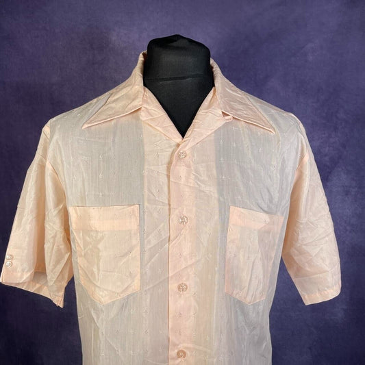 Vintage Pink Short Sleeve 1970s Richmond Brother Large Mens