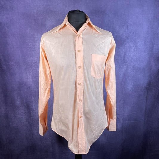 Vintage Peach Bonds Dagger Collar Vintage Shirt Mens Size Large