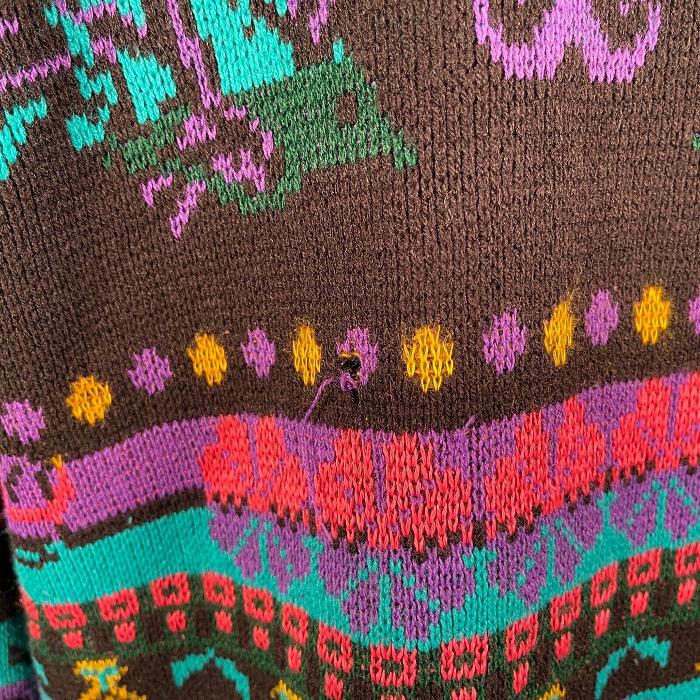 Vintage Oversized Sweater Black Purple Blue 1980s/1990s