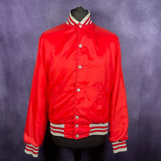 Vintage Holloway Varsity Jacket Red Medium Lockeroom Sporting Goods Ohio 80's