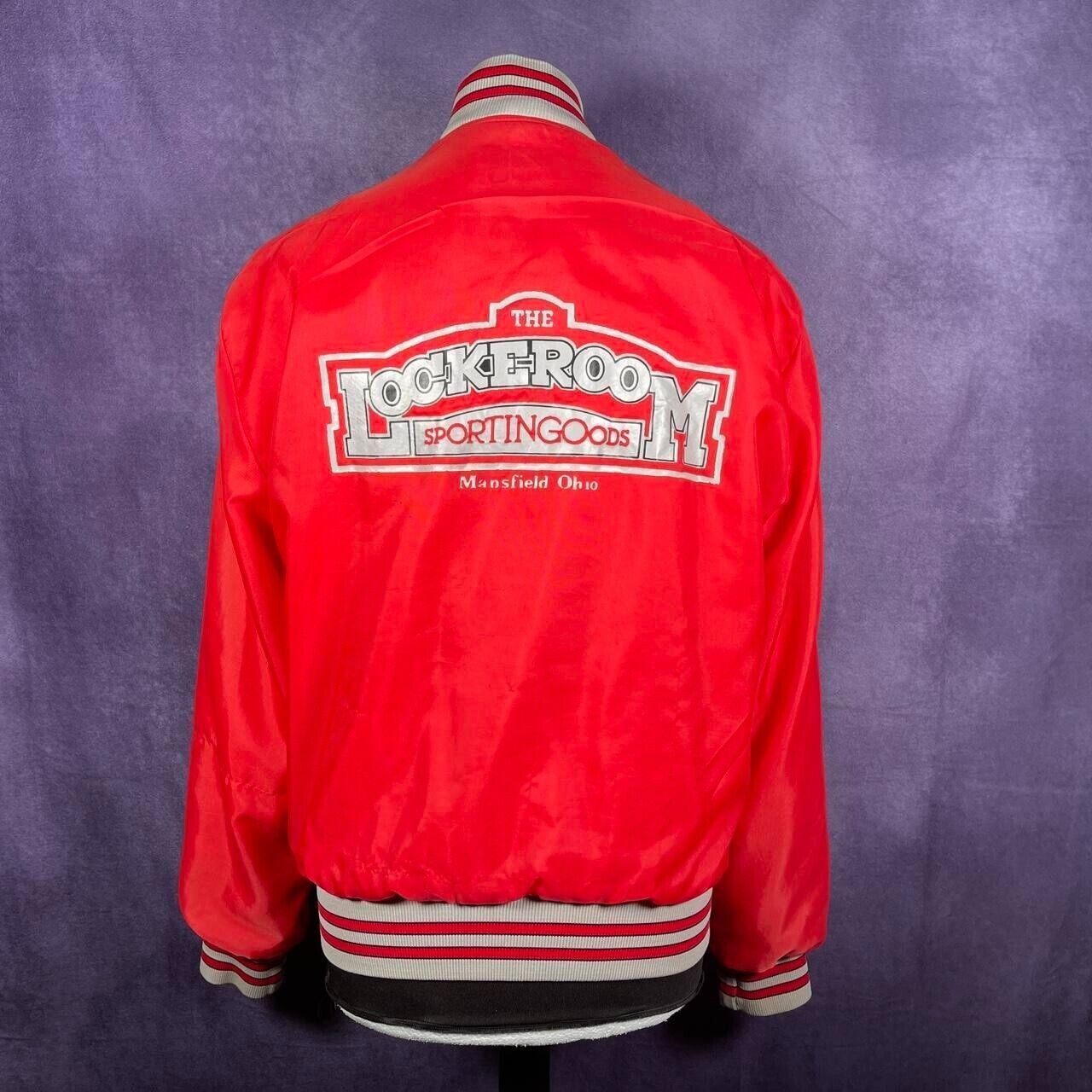 Vintage Holloway Varsity Jacket Red Medium Lockeroom Sporting Goods Ohio 80's