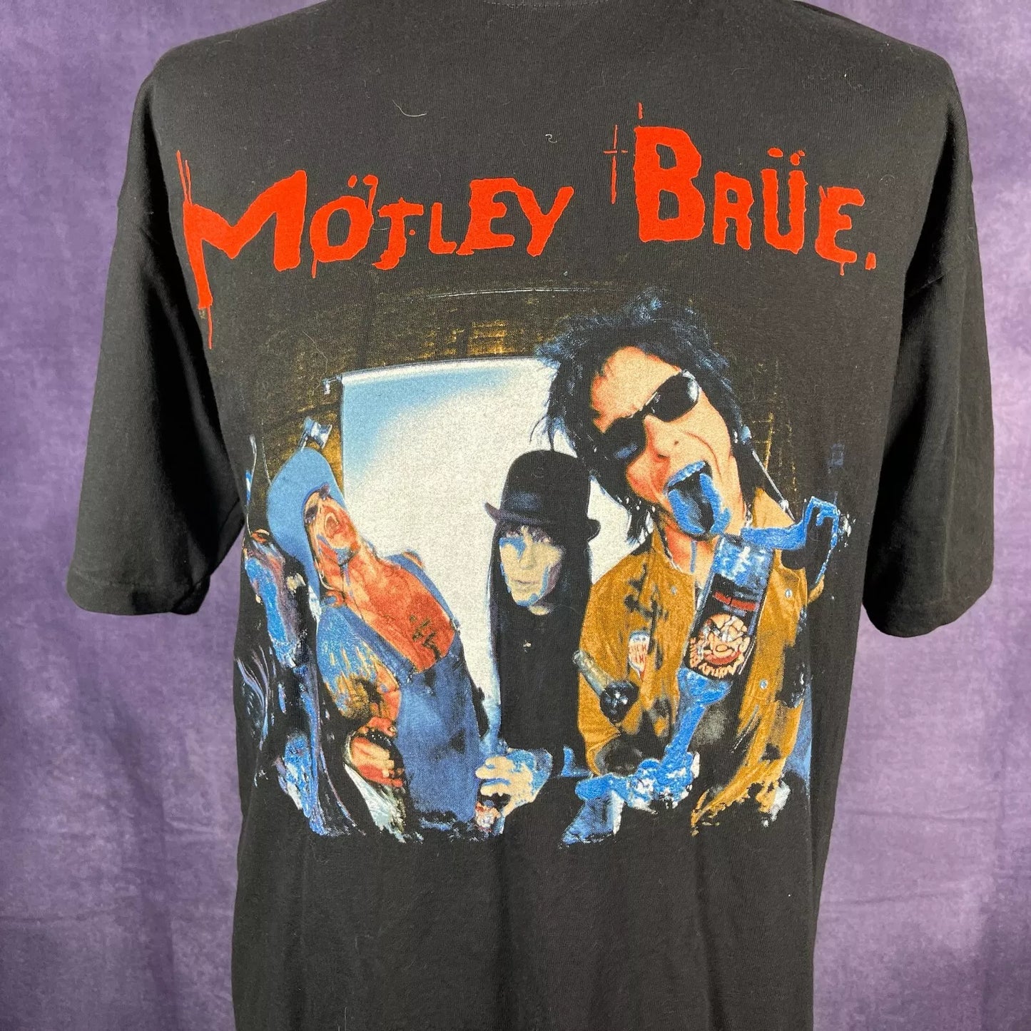 Motley Crue ''Motley Brue'' Vintage 90's Super Rare Mens Black Single Stitch