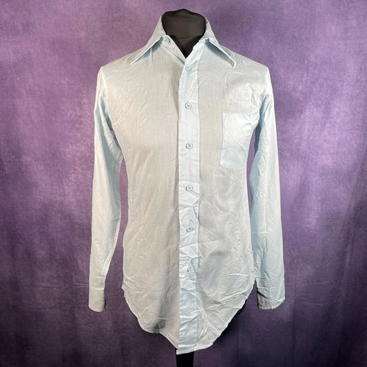 Light Blue "Van Heusen 417" Dagger Collar Shirt Large