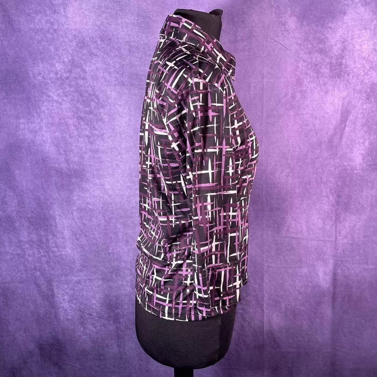 Vintage 1970s Purple White Psychedelic Kids Ladies XXS
