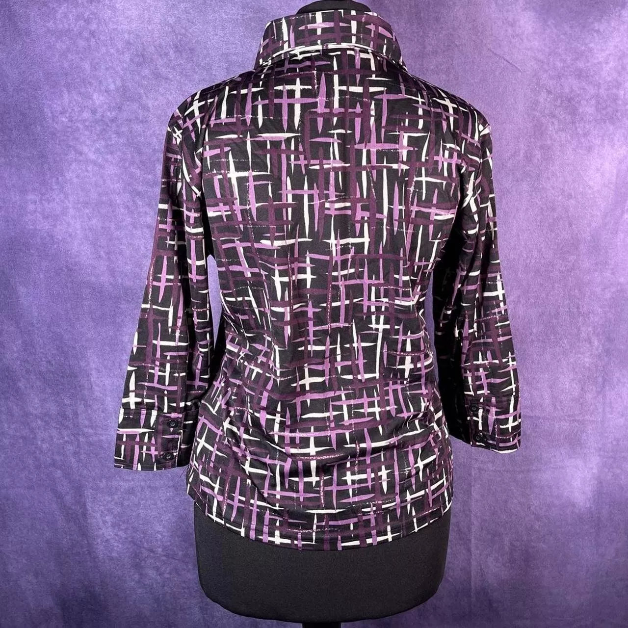 Vintage 1970s Purple White Psychedelic Kids Ladies XXS