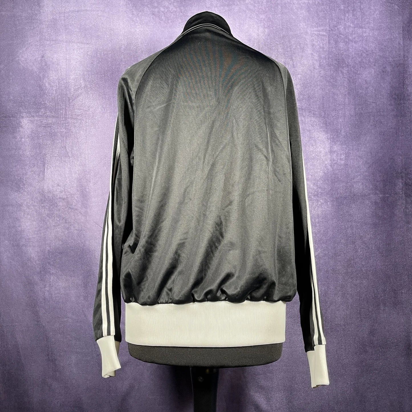 Vintage Adidas 70s Black White Tracksuit Top Rare Size XS