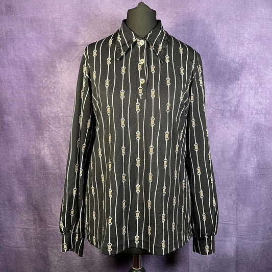 Dagger Collar Blouse 1970's Rope Pattern Blouse "Mr. Creazioni"