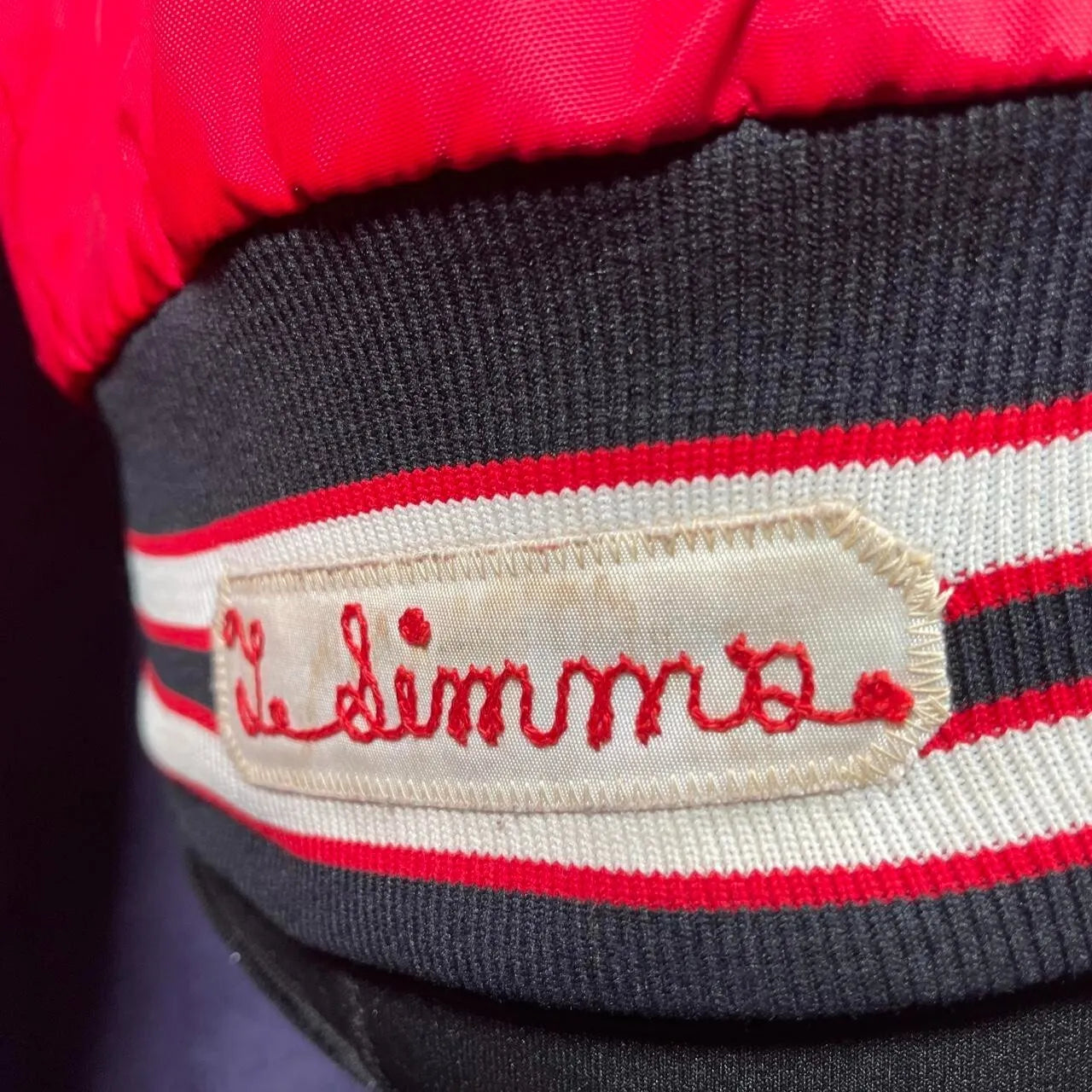 Vintage 80s Red White Black Varsity Jacket Kent Roosevelt Small