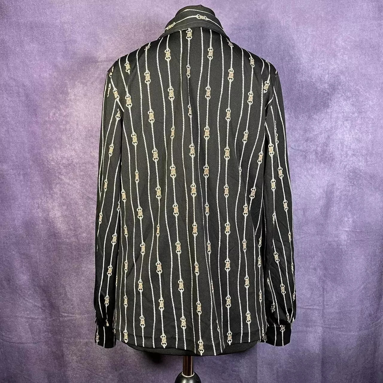 Dagger Collar Blouse 1970's Rope Pattern Blouse "Mr. Creazioni"