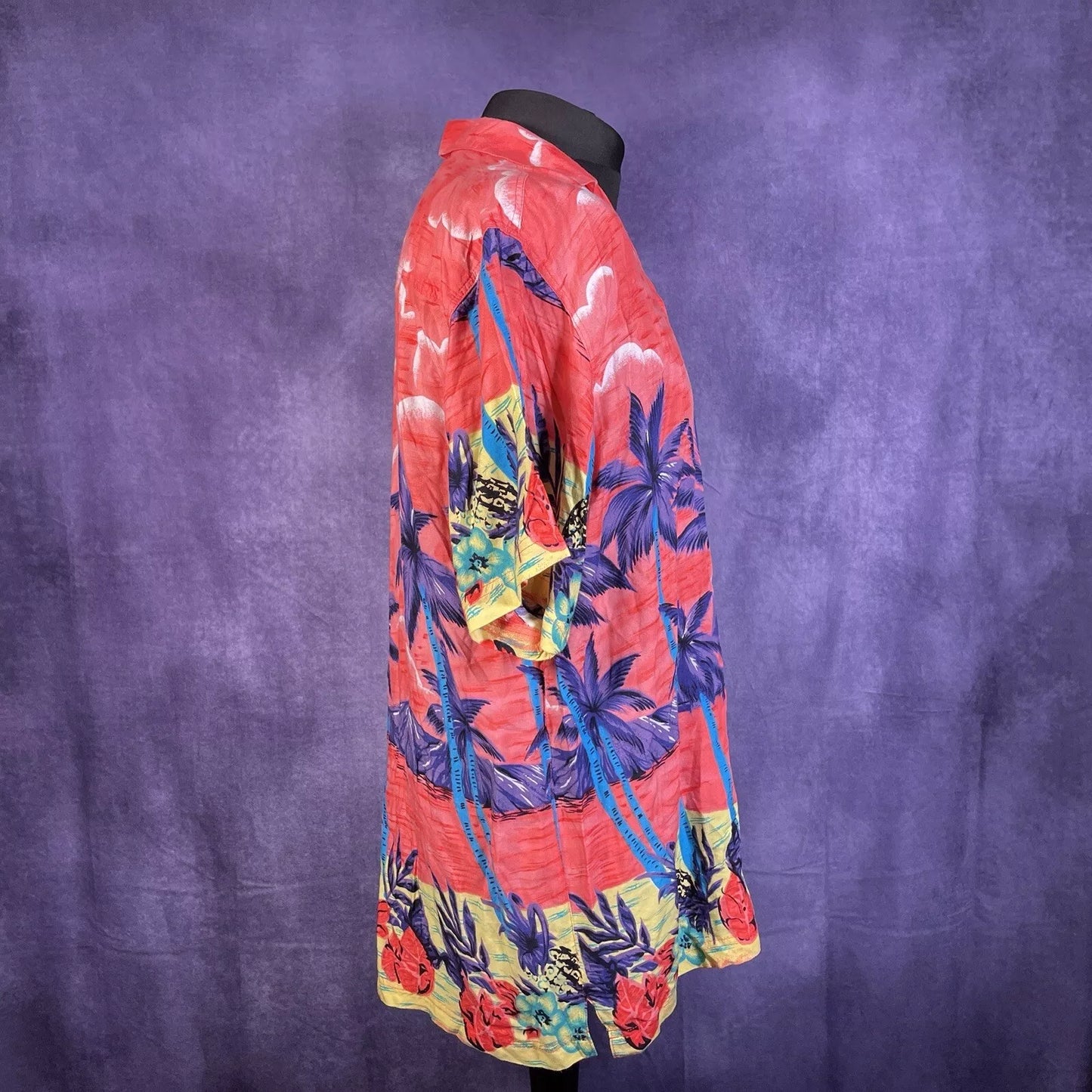 Vintage 80's Thumbs Up Orange Palm Sunset Hawaiian