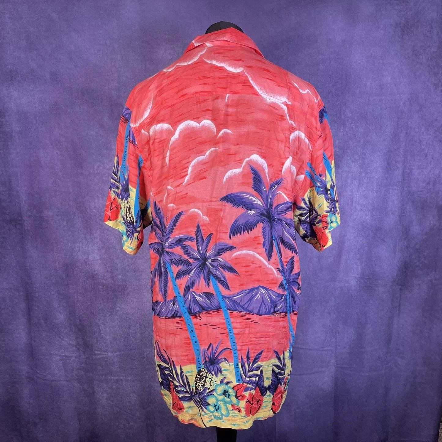 Vintage 80's Thumbs Up Orange Palm Sunset Hawaiian