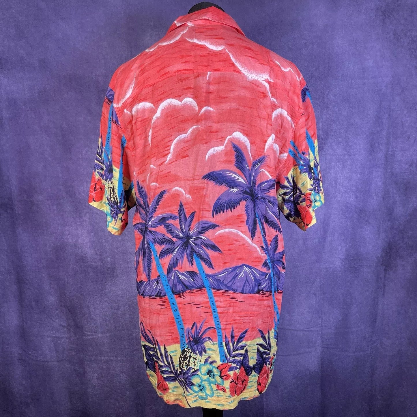 Vintage 80's Thumbs Up Orange Palm Sunset Hawaiian