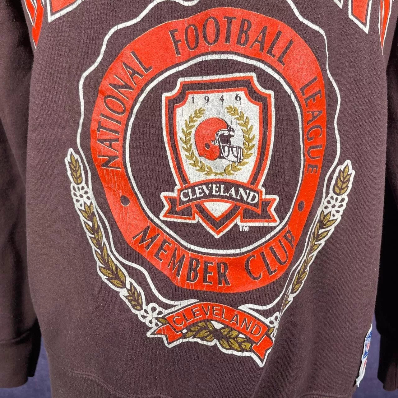 Vintage 1990s Cleveland Browns Nutmeg Authentic USA Sweater Jumper Crew