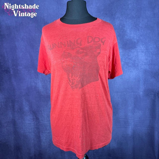 Red Running Dog T-Shirt 80s/90s Vintage
